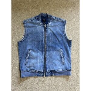 Men’s Forever 21 Jean Jacket Vest Size S Denim Waistcoat 2 Pockets